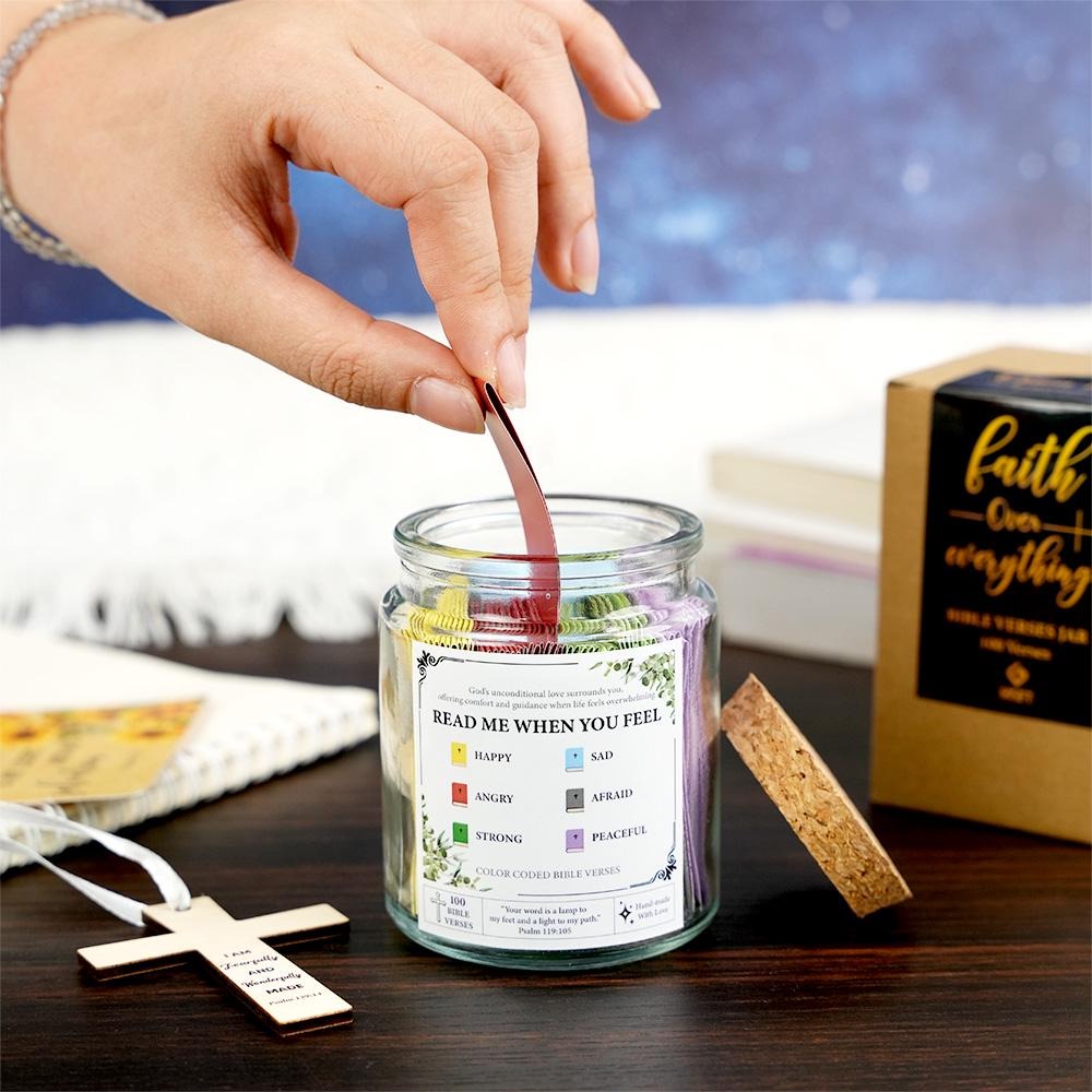 Bible Verse Jar (KJV) - Christian Gifts for Women, Men - Inspirational Prayer Jar for Mom, Dad - Faith, Religious Accessories & Decor.